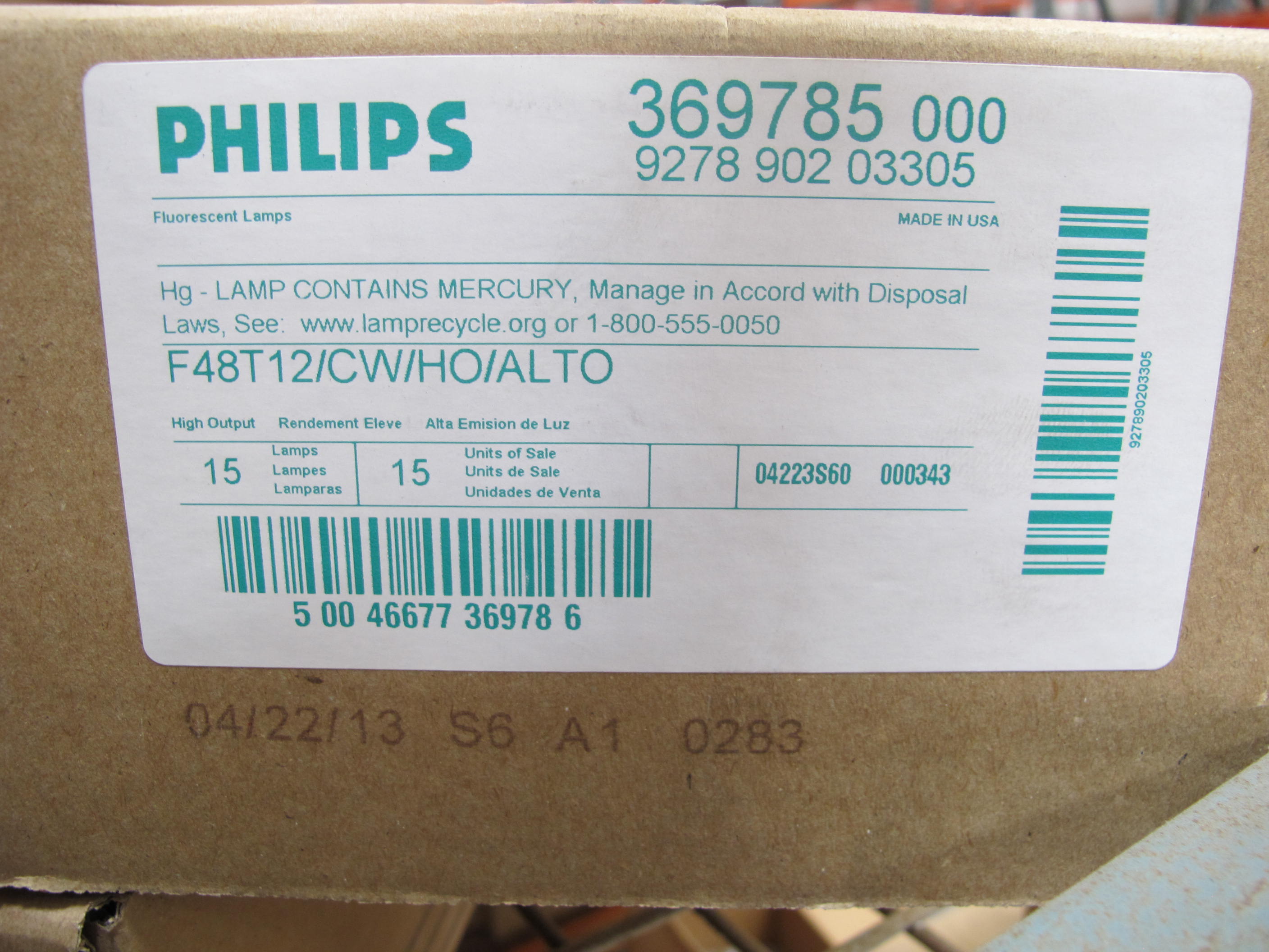 LOT TO INCLUDE: MISC. PHILIPS FLUORESCENT LIGHTING FIXTURES, BULBS, 1 GALLON PAINT LIDS, PANDUIT ZIP-TIES, SS BRUSHES, NWT CORROSION SAMPLER. LOADING & HANDLING FEE $15-4226